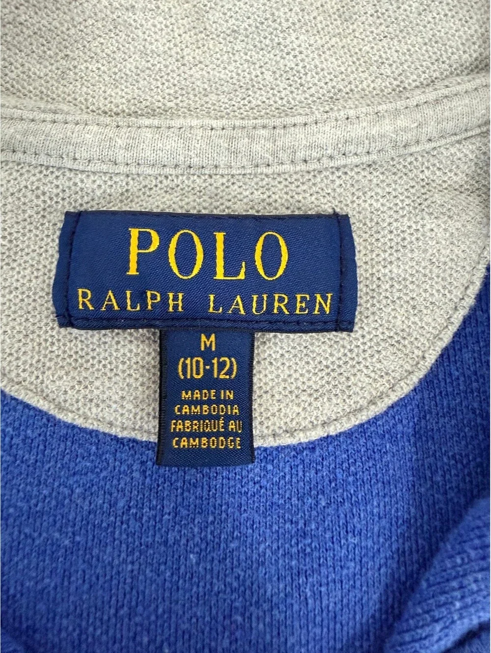 Polo Ralph Lauren Boys M 10-12 Royal Blue Cotton Quarter Zip Pullover
